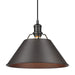 Golden - 3306-L BLK-RBZ - One Light Pendant - Orwell BLK - Matte Black