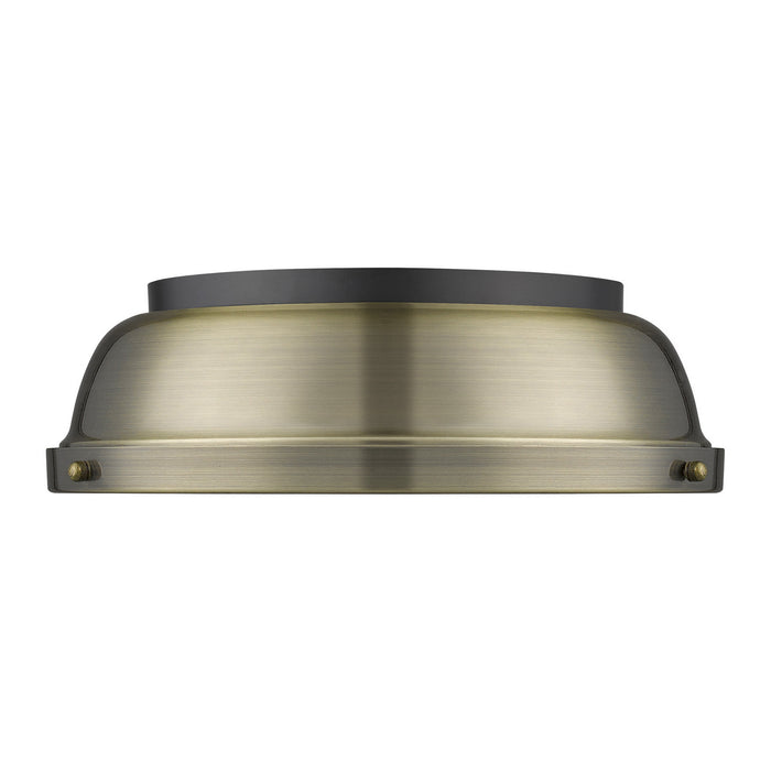 Golden - 3602-14 BLK-AB - Two Light Flush Mount - Duncan - Matte Black