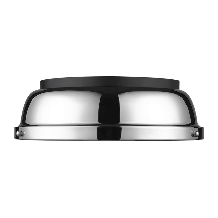 Golden - 3602-14 BLK-CH - Two Light Flush Mount - Duncan - Matte Black
