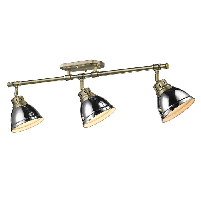 Golden - 3602-3SF AB-CH - Three Light Semi-Flush Mount - Duncan - Aged Brass