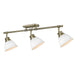 Golden - 3602-3SF AB-WHT - Three Light Semi-Flush Mount - Duncan - Aged Brass