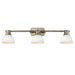 Golden - 3602-3SF AB-WHT - Three Light Semi-Flush Mount - Duncan - Aged Brass