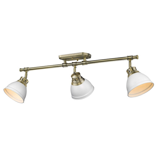 Duncan Three Light Semi-Flush Mount Aged Brass