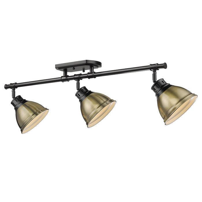Golden - 3602-3SF BLK-AB - Three Light Semi-Flush Mount - Duncan - Matte Black