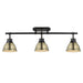 Golden - 3602-3SF BLK-AB - Three Light Semi-Flush Mount - Duncan - Matte Black
