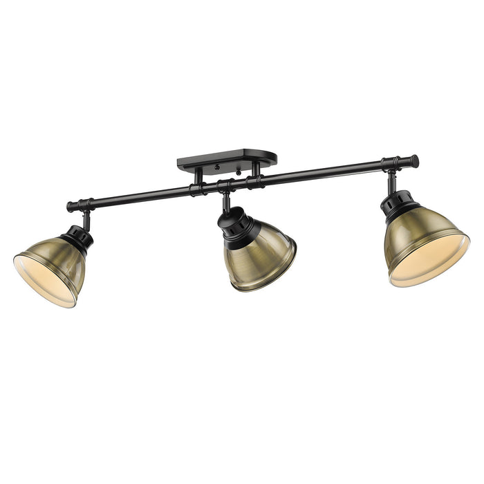 Golden - 3602-3SF BLK-AB - Three Light Semi-Flush Mount - Duncan - Matte Black