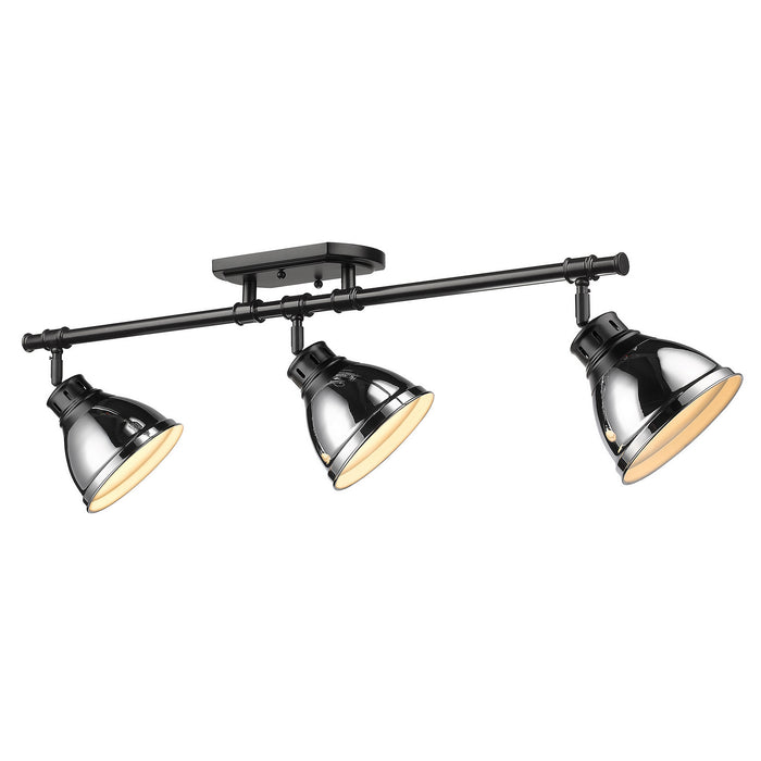 Golden - 3602-3SF BLK-CH - Three Light Semi-Flush Mount - Duncan - Matte Black