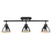Golden - 3602-3SF BLK-CH - Three Light Semi-Flush Mount - Duncan - Matte Black