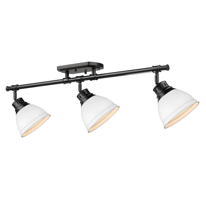 Golden - 3602-3SF BLK-WHT - Three Light Semi-Flush Mount - Duncan - Matte Black
