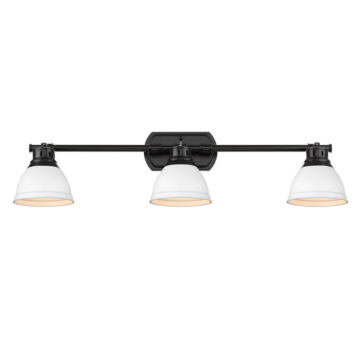 Golden - 3602-3SF BLK-WHT - Three Light Semi-Flush Mount - Duncan - Matte Black