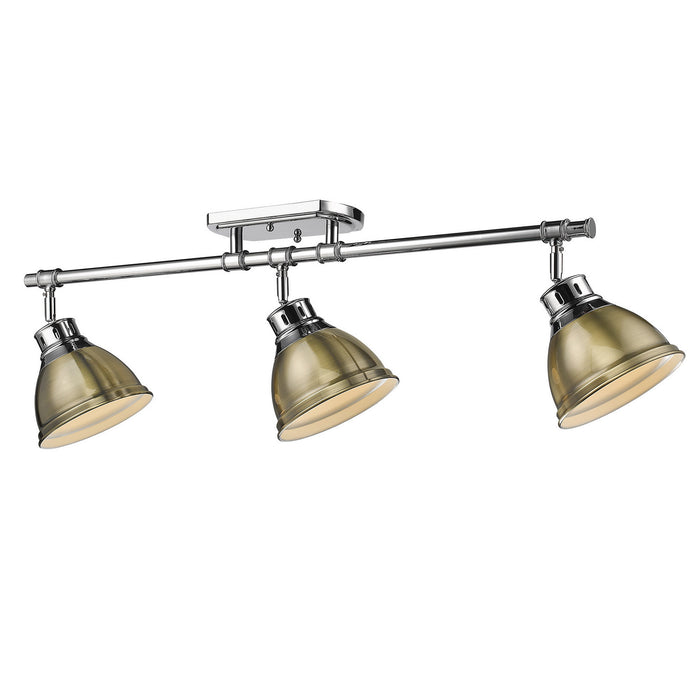 Golden - 3602-3SF CH-AB - Three Light Semi-Flush Mount - Duncan - Chrome