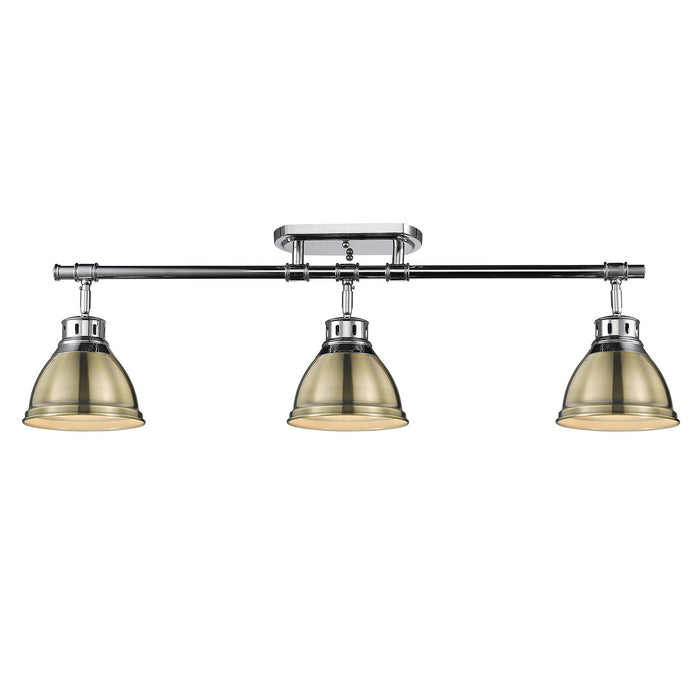 Golden - 3602-3SF CH-AB - Three Light Semi-Flush Mount - Duncan - Chrome