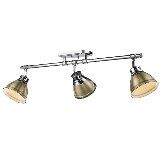 Golden - 3602-3SF CH-AB - Three Light Semi-Flush Mount - Duncan - Chrome