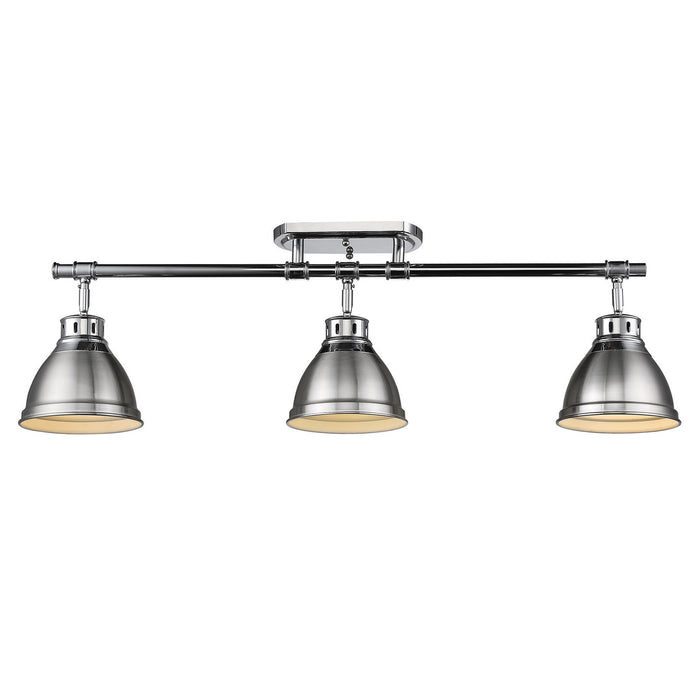 Golden - 3602-3SF CH-PW - Three Light Semi-Flush Mount - Duncan - Chrome
