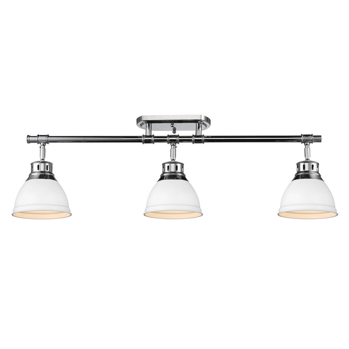 Golden - 3602-3SF CH-WHT - Three Light Semi-Flush Mount - Duncan - Chrome