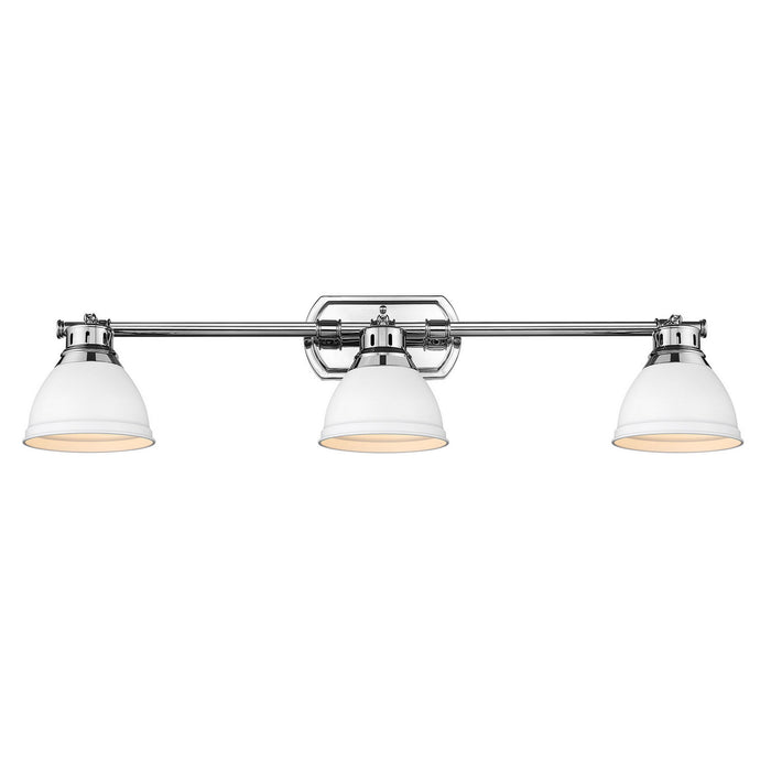 Golden - 3602-3SF CH-WHT - Three Light Semi-Flush Mount - Duncan - Chrome