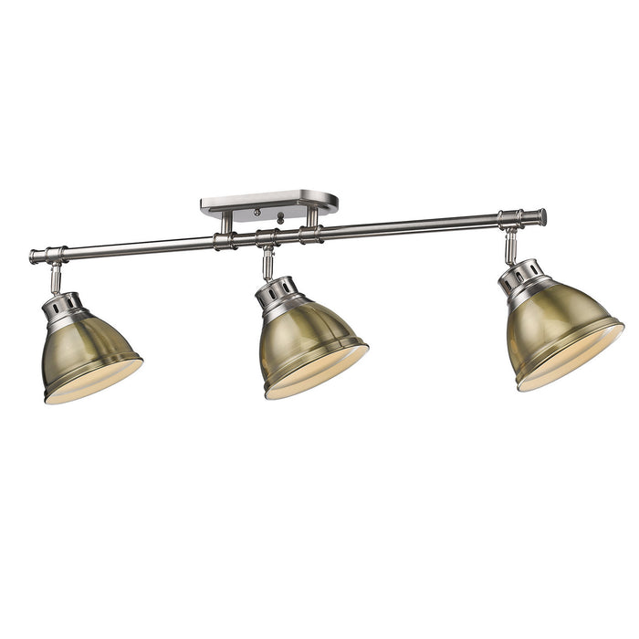 Golden - 3602-3SF PW-AB - Three Light Semi-Flush Mount - Duncan - Pewter