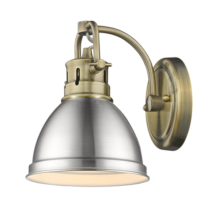 Golden - 3602-BA1 AB-PW - One Light Vanity - Duncan - Aged Brass