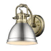 Golden - 3602-BA1 AB-PW - One Light Vanity - Duncan - Aged Brass