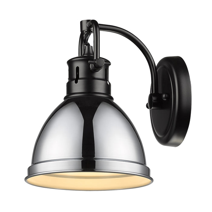 Golden - 3602-BA1 BLK-CH - One Light Vanity - Duncan - Matte Black