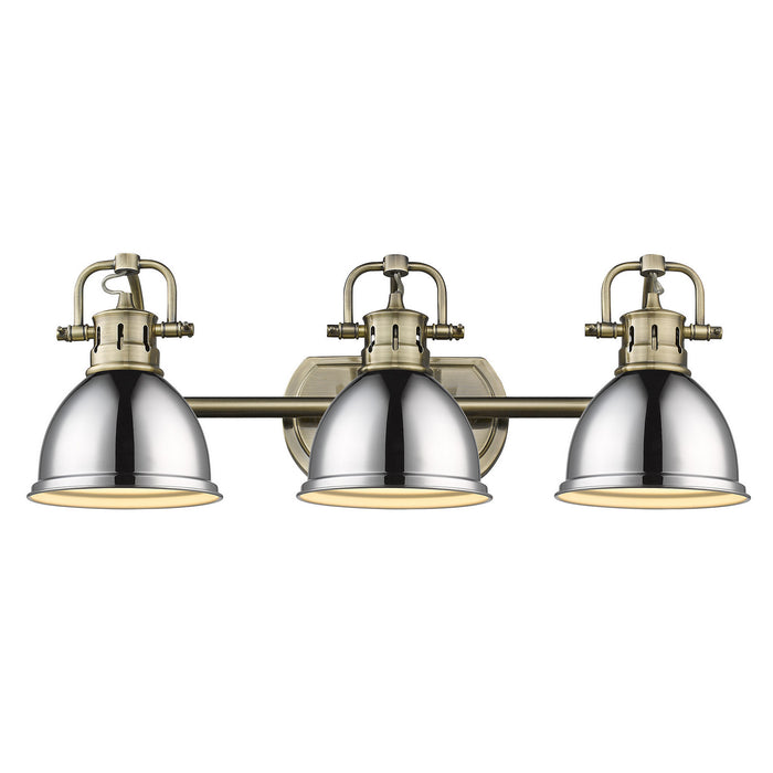 Golden - 3602-BA3 AB-CH - Three Light Vanity - Duncan - Aged Brass