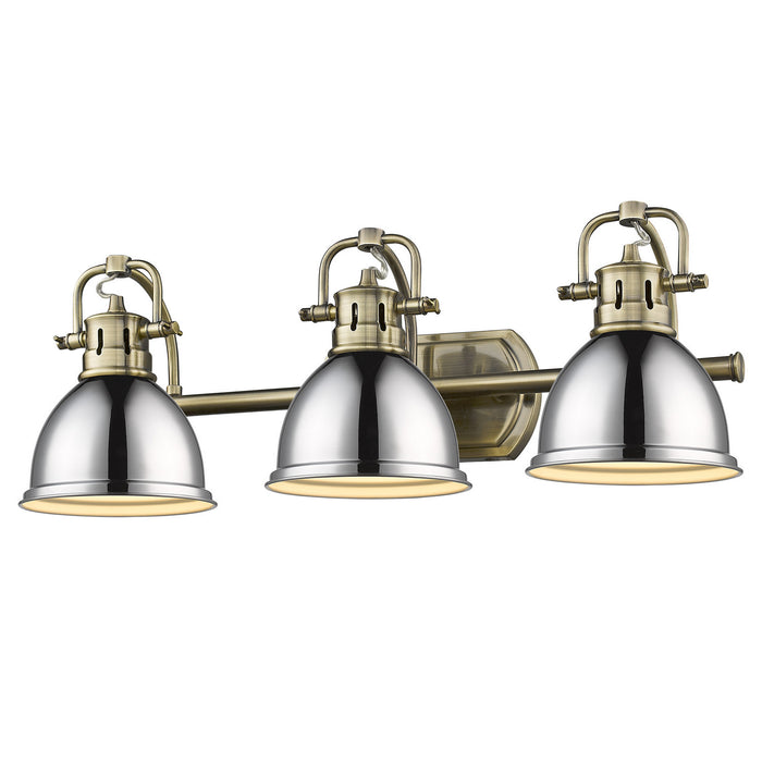 Golden - 3602-BA3 AB-CH - Three Light Vanity - Duncan - Aged Brass