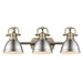 Golden - 3602-BA3 AB-PW - Three Light Vanity - Duncan - Aged Brass