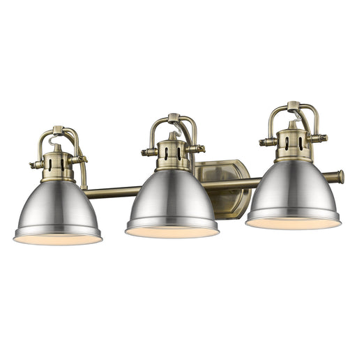Duncan Three Light Vanity Aged Brass