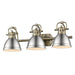 Golden - 3602-BA3 AB-PW - Three Light Vanity - Duncan - Aged Brass