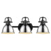 Golden - 3602-BA3 BLK-CH - Three Light Vanity - Duncan - Matte Black