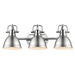 Golden - 3602-BA3 CH-PW - Three Light Vanity - Duncan - Chrome