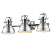 Golden - 3602-BA3 CH-PW - Three Light Vanity - Duncan - Chrome
