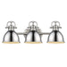 Golden - 3602-BA3 PW-CH - Three Light Vanity - Duncan - Pewter