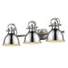 Golden - 3602-BA3 PW-CH - Three Light Vanity - Duncan - Pewter