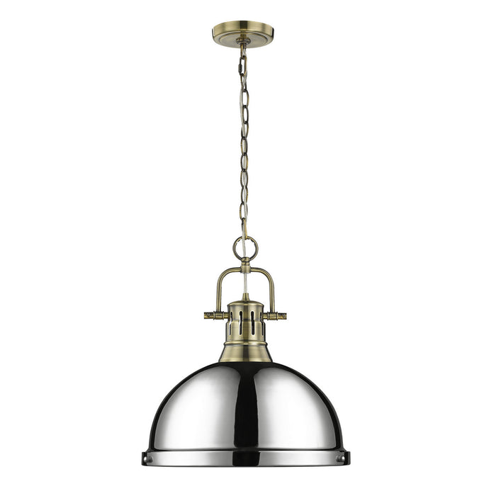 Golden - 3602-L AB-CH - One Light Pendant - Duncan - Aged Brass
