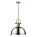 Golden - 3602-L AB-CH - One Light Pendant - Duncan - Aged Brass