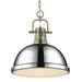 Golden - 3602-L AB-CH - One Light Pendant - Duncan - Aged Brass