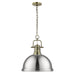 Golden - 3602-L AB-PW - One Light Pendant - Duncan - Aged Brass