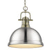 Golden - 3602-L AB-PW - One Light Pendant - Duncan - Aged Brass