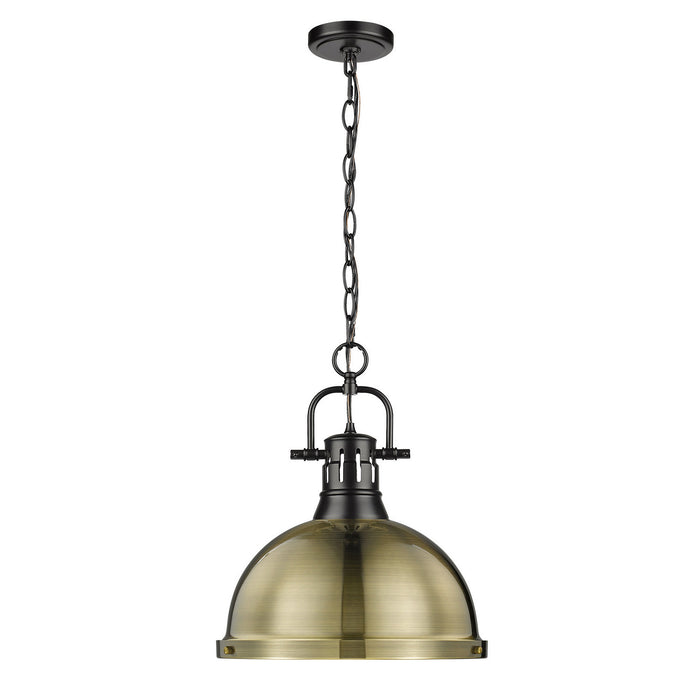 Golden - 3602-L BLK-AB - One Light Pendant - Duncan - Matte Black