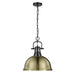 Golden - 3602-L BLK-AB - One Light Pendant - Duncan - Matte Black