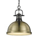 Golden - 3602-L BLK-AB - One Light Pendant - Duncan - Matte Black
