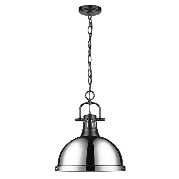Golden - 3602-L BLK-CH - One Light Pendant - Duncan - Matte Black