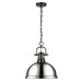 Golden - 3602-L BLK-CH - One Light Pendant - Duncan - Matte Black