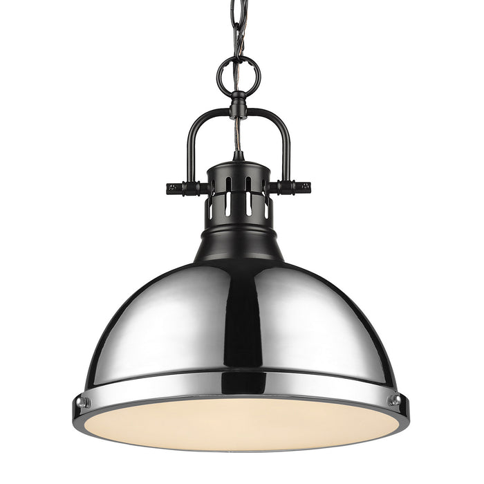 Golden - 3602-L BLK-CH - One Light Pendant - Duncan - Matte Black