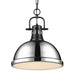 Golden - 3602-L BLK-CH - One Light Pendant - Duncan - Matte Black