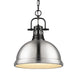 Golden - 3602-L BLK-PW - One Light Pendant - Duncan - Matte Black