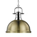 Golden - 3602-L CH-AB - One Light Pendant - Duncan - Chrome