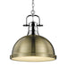 Golden - 3602-L CH-AB - One Light Pendant - Duncan - Chrome