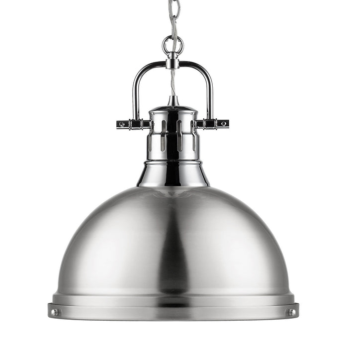 Golden - 3602-L CH-PW - One Light Pendant - Duncan - Chrome